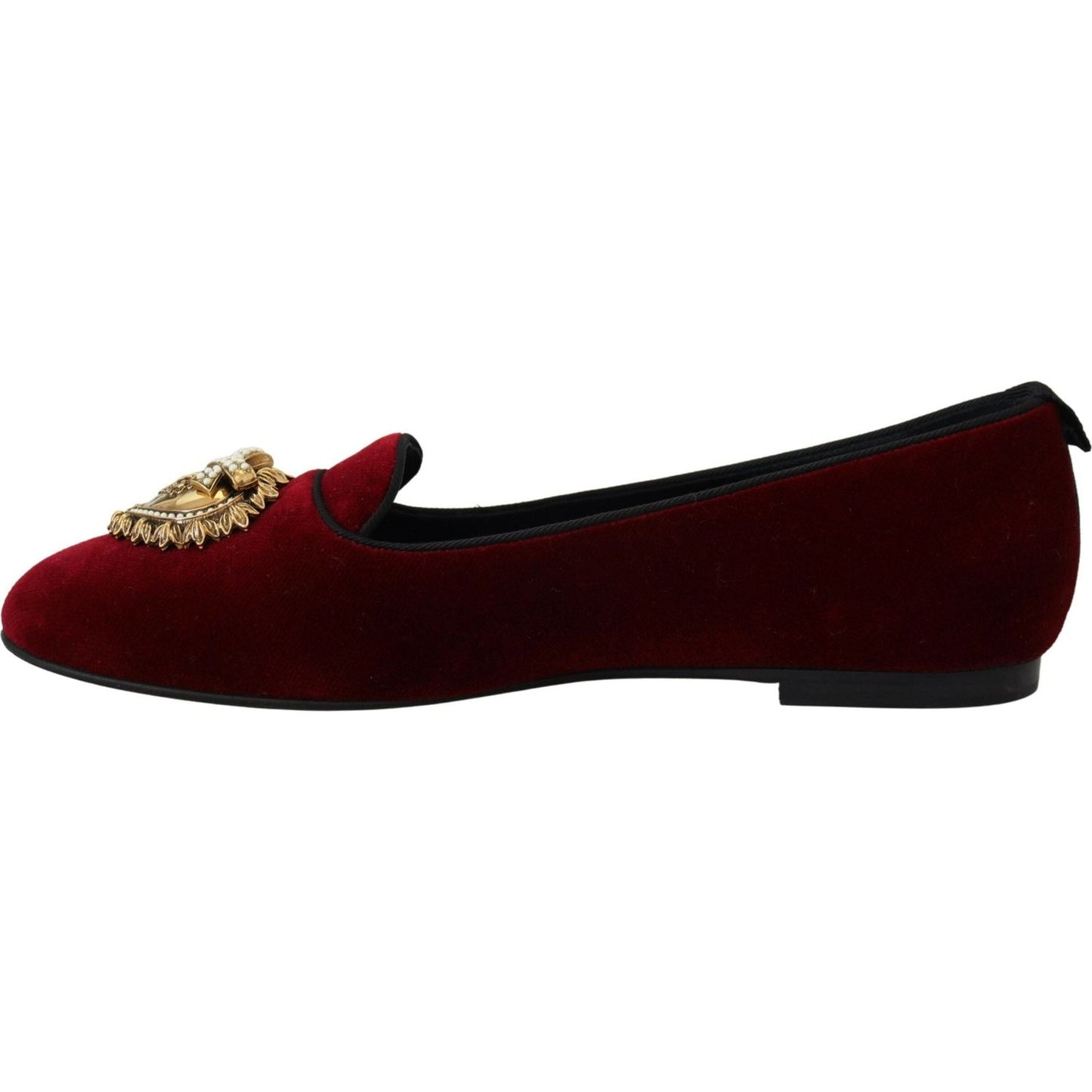 Dolce & Gabbana Bordeaux Velvet Slip-On Loafers Flats Shoes LA10202- 35.5