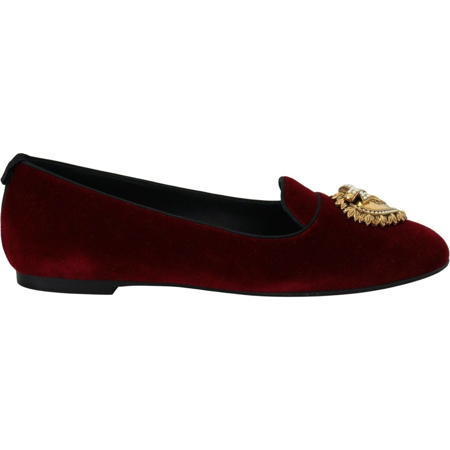 Dolce & Gabbana Bordeaux Velvet Slip-On Loafers Flats Shoes LA10202- 35.5