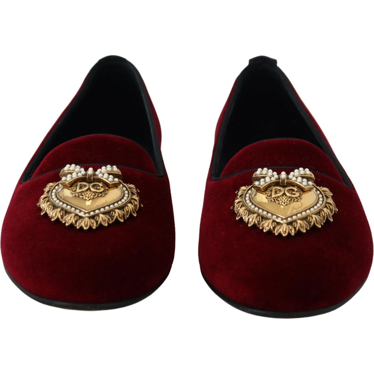 Dolce & Gabbana Bordeaux Velvet Slip-On Loafers Flats Shoes LA10202- 35.5