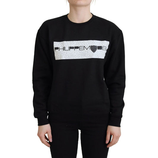 Philippe Model Chic Black Printed Cotton Sweater Philippe Model Black