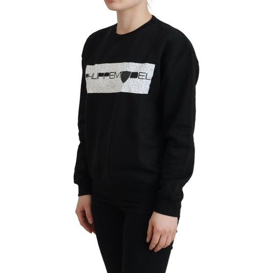 Philippe Model Chic Black Printed Cotton Sweater Philippe Model Black