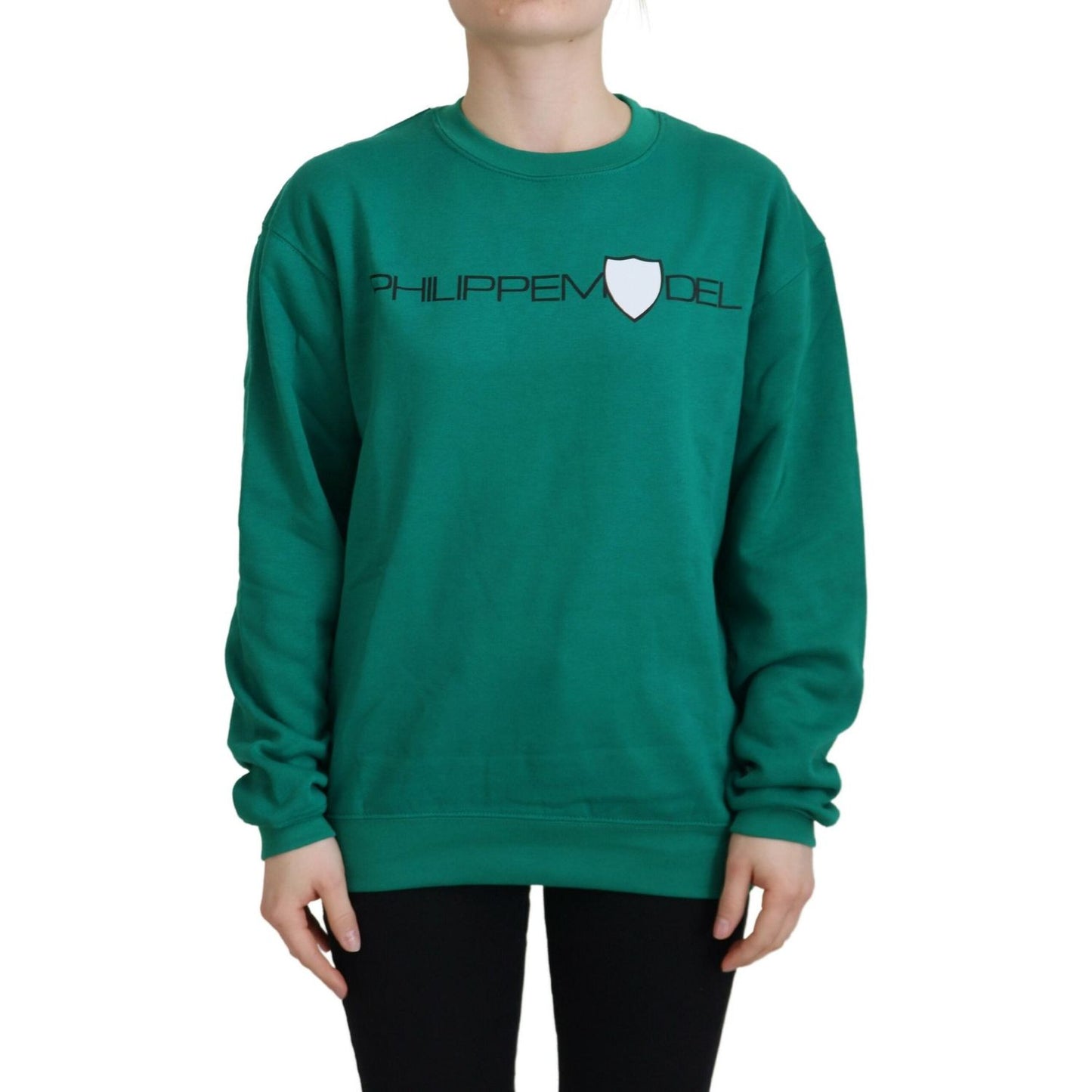 Philippe Model Green Printed Long Sleeves Pullover Sweater
