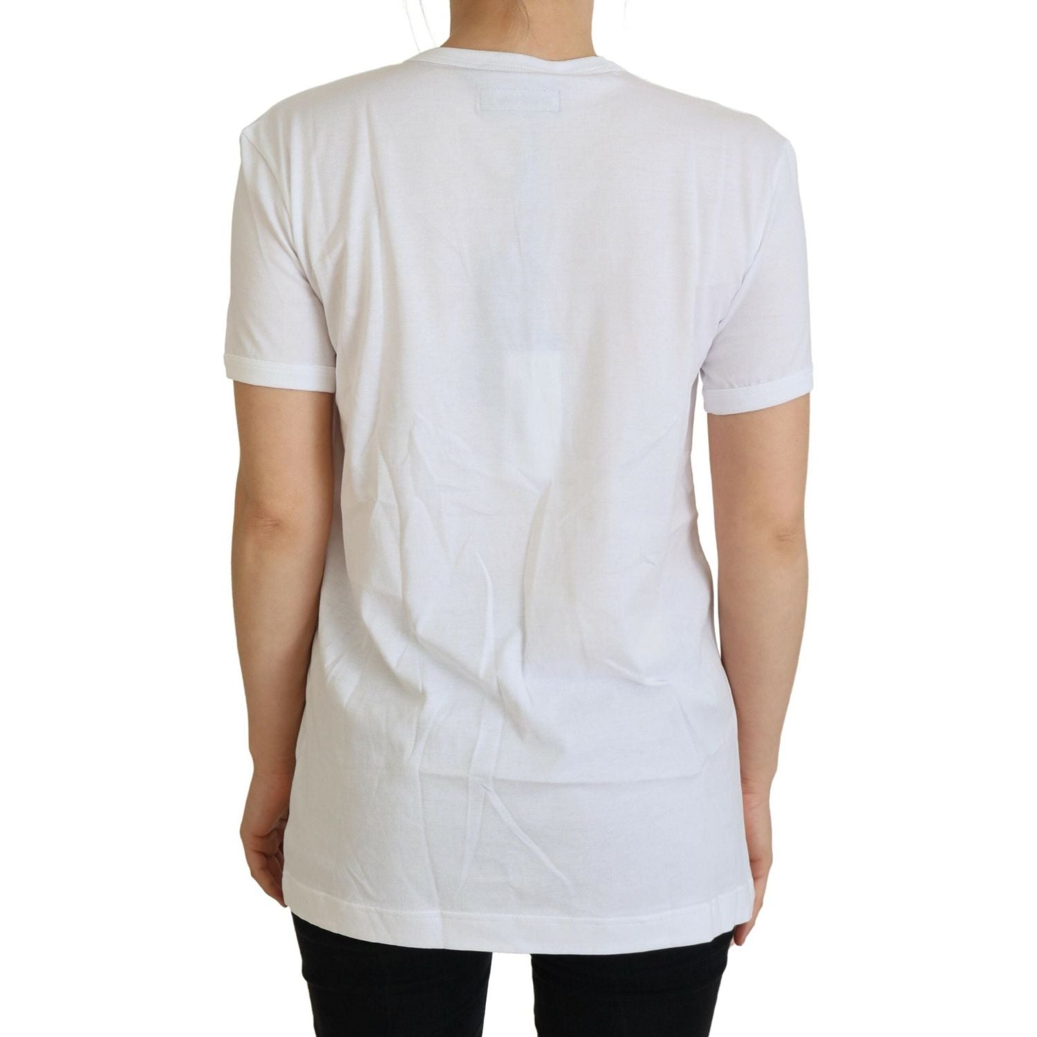 Dolce & Gabbana White #dgfamily Crewneck Cotton T-shirt