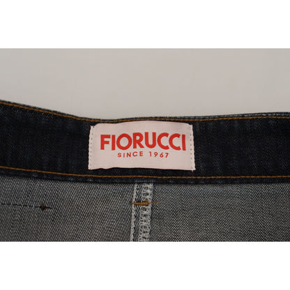 Fiorucci Dark Blue Washed Mid Waist Pencil Cut Denim Skirt
