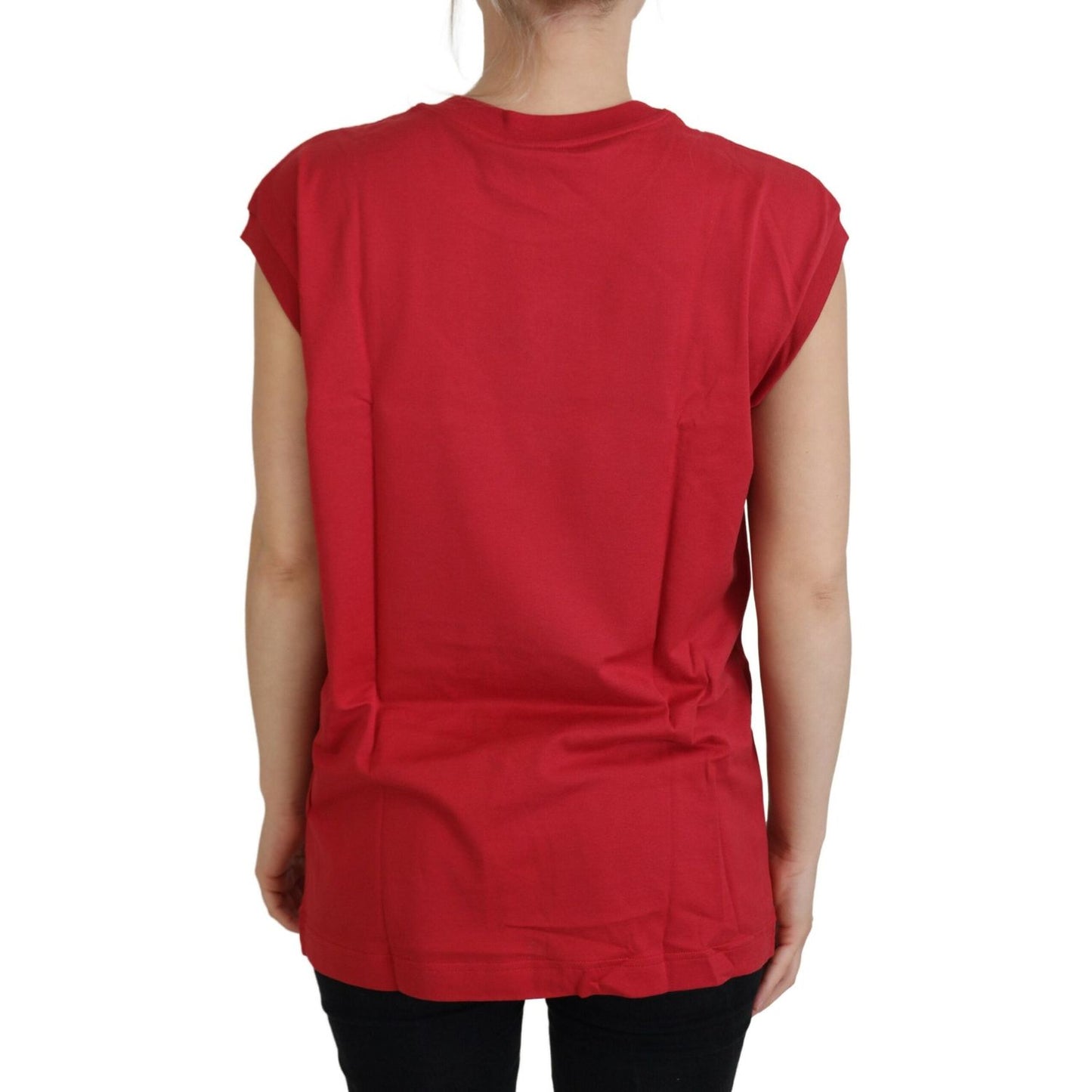 Dolce & Gabbana Red Cotton DG Logo Tank Top T-shirt