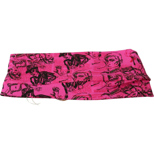 John Galliano Chic Pink Newspaper Print Cropped Top John Galliano Maroon