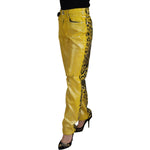 Dolce & Gabbana Yellow Leopard Cotton Straight Denim Jeans PAN74185- 40