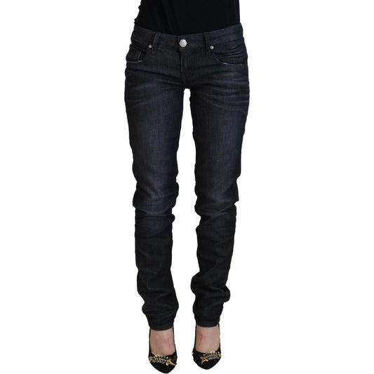 Acht Chic Black Low Waist Straight Jeans Acht Black