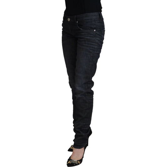 Acht Chic Black Low Waist Straight Jeans Acht Black