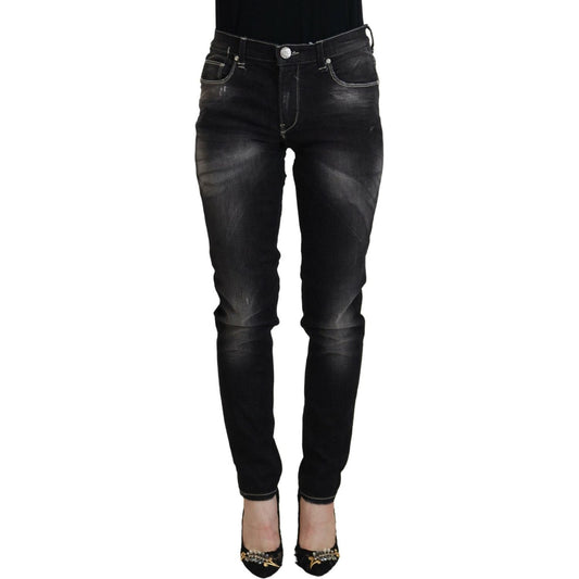 Acht Elegant Tapered Mid Waist Black Jeans Acht Black