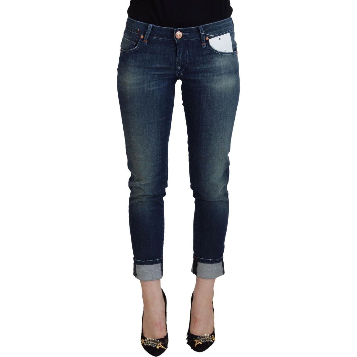 Acht Blue Cotton Slim Fit Women Casual Denim Jeans