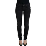 Acht Chic Low Waist Designer Skinny Jeans Acht Black