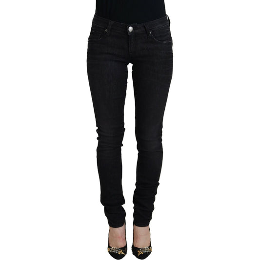 Acht Chic Low Waist Designer Skinny Jeans Acht Black