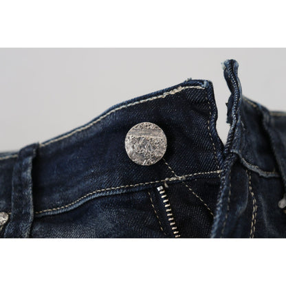 Acht Blue Washed Cotton Slim Fit Women Denim Jeans