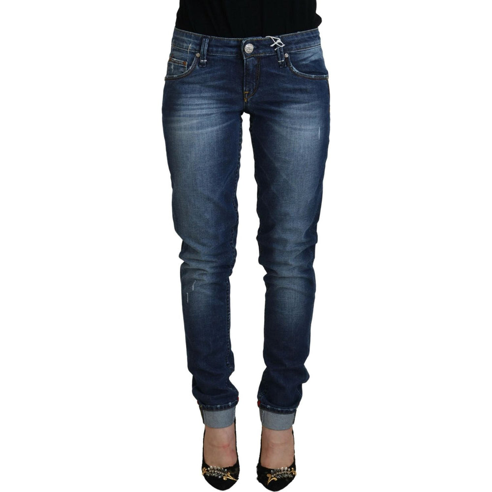 Acht Blue Washed Cotton Slim Fit Women Denim Jeans PAN74125- 25
