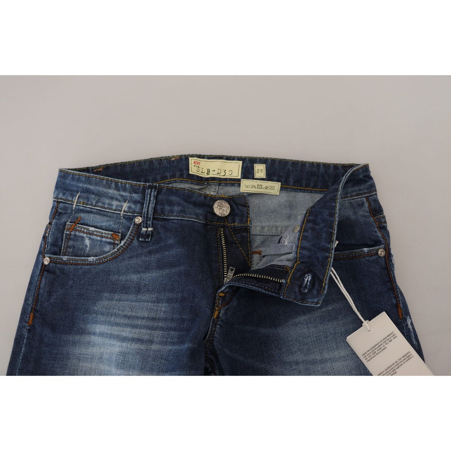 Acht Blue Washed Cotton Slim Fit Women Denim Jeans PAN74125- 25