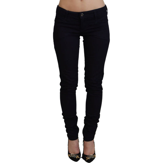 Costume National Chic Black Low Waist Denim Skinny Jeans Costume National Rosy Brown