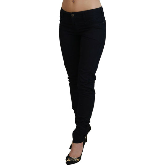 Costume National Chic Black Low Waist Denim Skinny Jeans Costume National Black