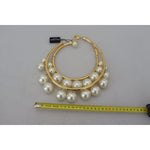 Dolce & Gabbana White Faux Pearl Embellished Brass Choker Necklace SMY101066