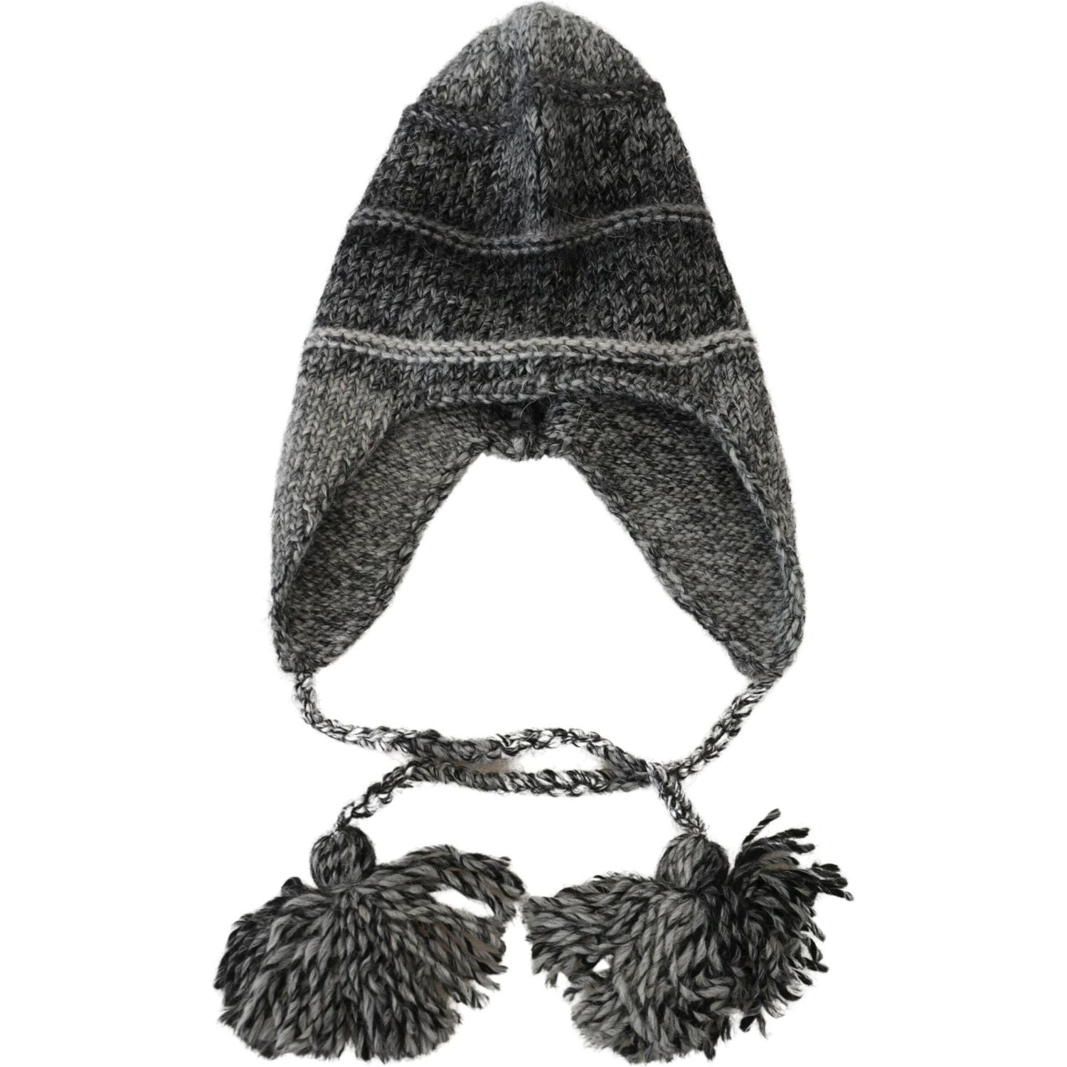 Dolce & Gabbana Gray Warm Fleece Ear Flaps Knit Beanie Hat