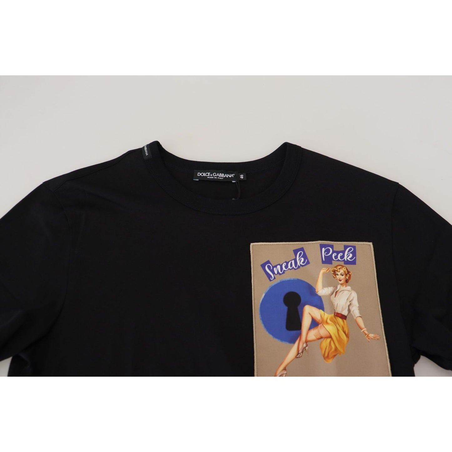 Dolce & Gabbana Black Sneak Peek Cotton Short Sleeve T-shirt