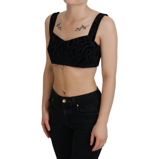 Dolce & Gabbana Elegant Black Cotton Blend Bustier Corset Top Dolce & Gabbana Black