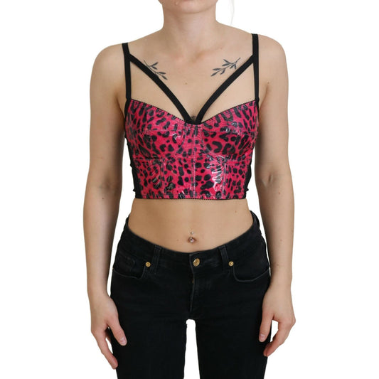 Dolce & Gabbana Leopard Print Bustier Corset Top Dolce & Gabbana Rosy Brown