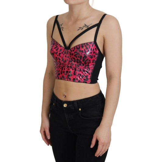 Dolce & Gabbana Leopard Print Bustier Corset Top Dolce & Gabbana Rosy Brown