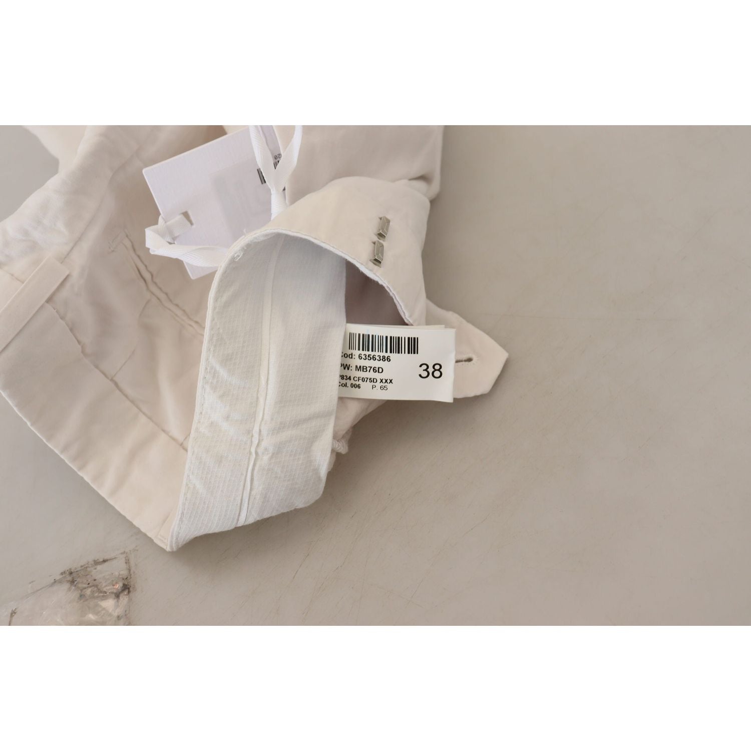 بنطال Dondup الأنيق ذو الخصر العالي باللون الأبيض