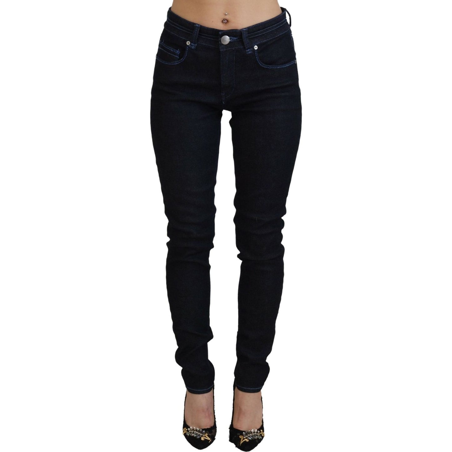 Acht Dark Blue Low Waist Slim Fit Women Denim Jeans PAN72700-26