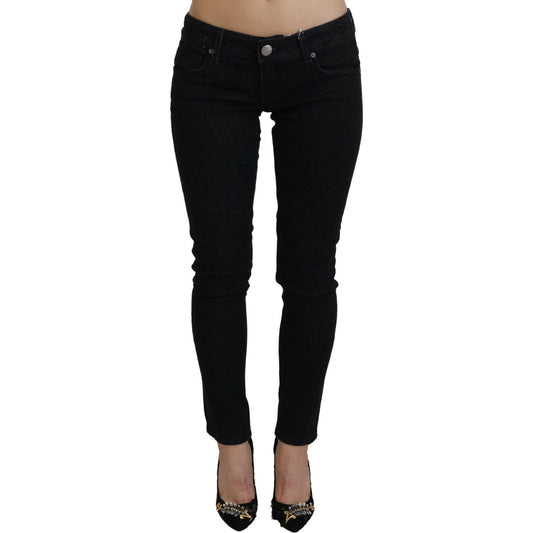 Acht Sleek Cotton Slim Fit Denim In Black Acht Black