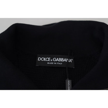 Dolce & Gabbana Black Silk Turtle Neck Pullover Sweater