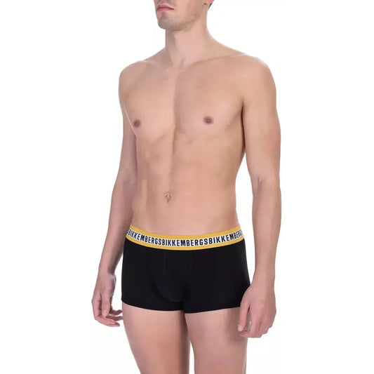 Bikkembergs Black Cotton Men's Trunk Pack Bikkembergs Rosy Brown