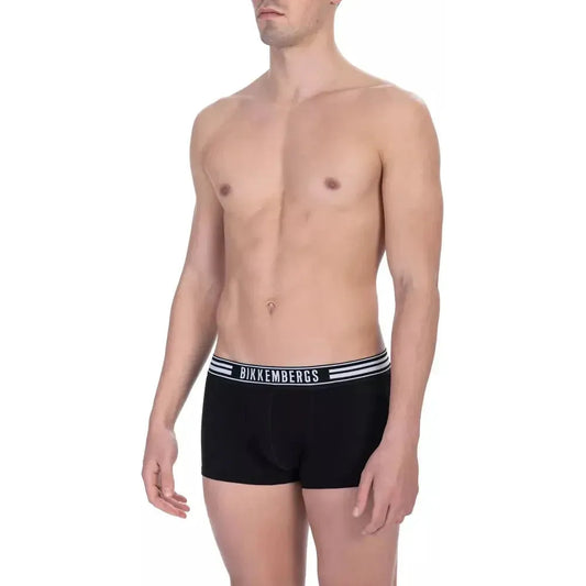Bikkembergs "Black Cotton Men's Underwear Trunk Twin Pack" Bikkembergs Rosy Brown