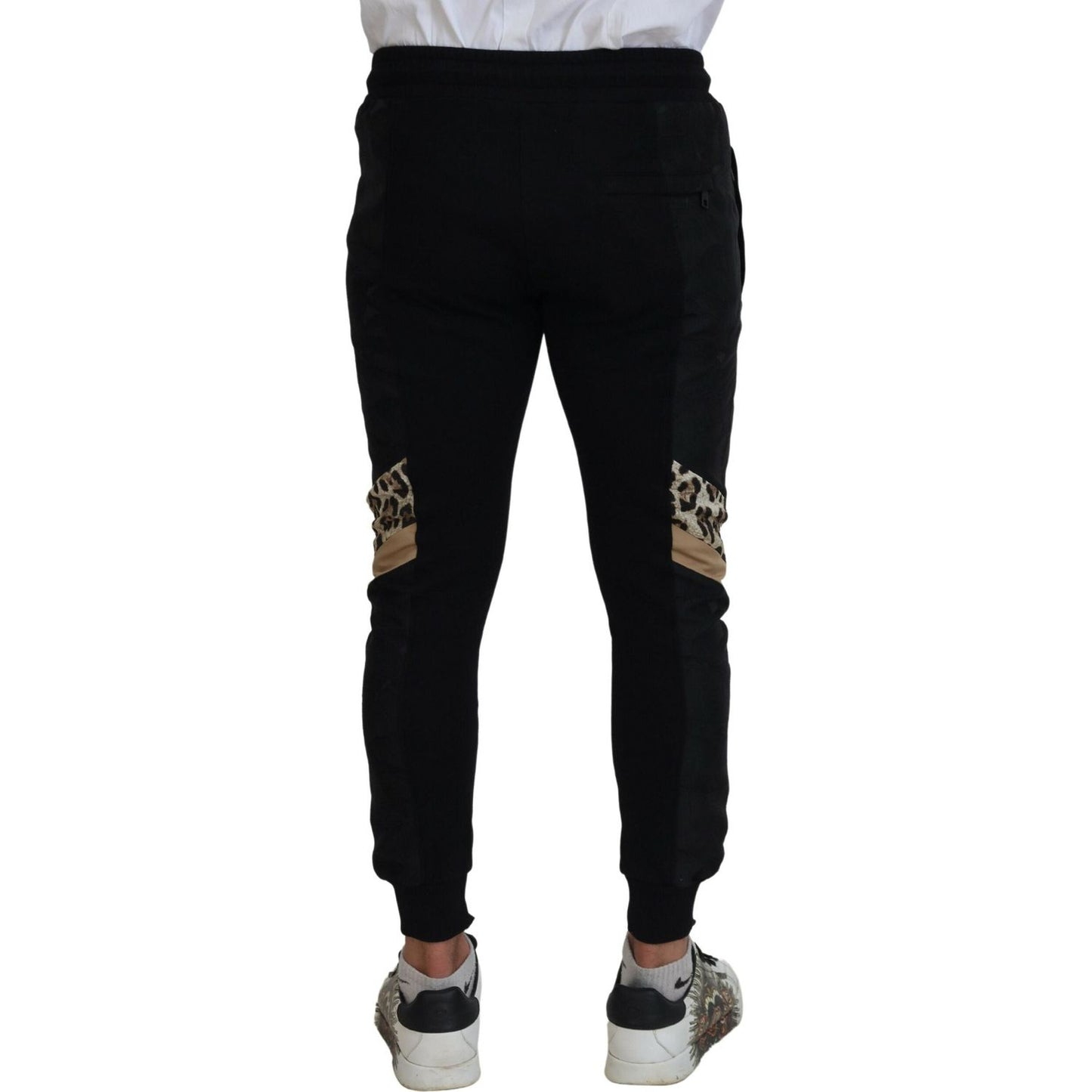 Dolce & Gabbana Black Polyester Skinny Jogger Men Pants