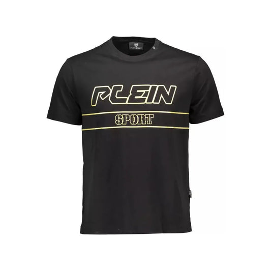 Plein Sport Black Cotton Men T-Shirt Plein Sport Dark Slate Gray