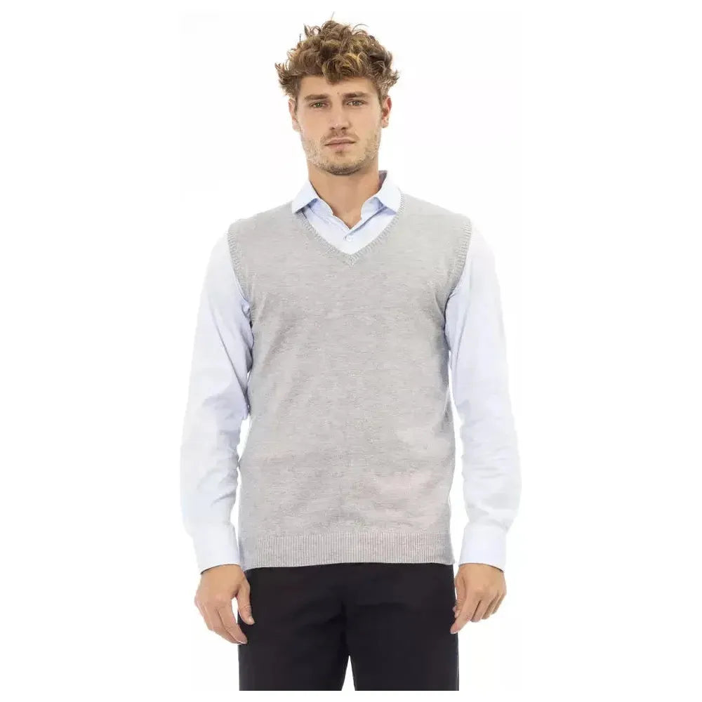 سترة رجالية من ألفا ستوديو مصنوعة من الفيسكوز باللون الرمادي