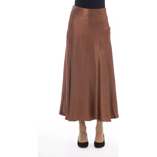 Alpha Studio Brown Viscose Women Skirt AL-23541-IT42|M