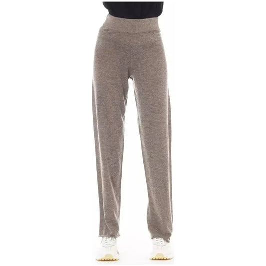 Alpha Studio Brown Wool Women Pant AL-23481-IT42|M