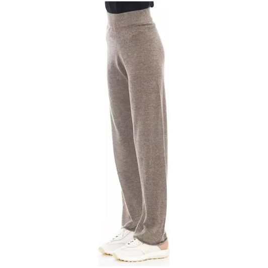 Alpha Studio Brown Wool Women Pant AL-23481-IT42|M