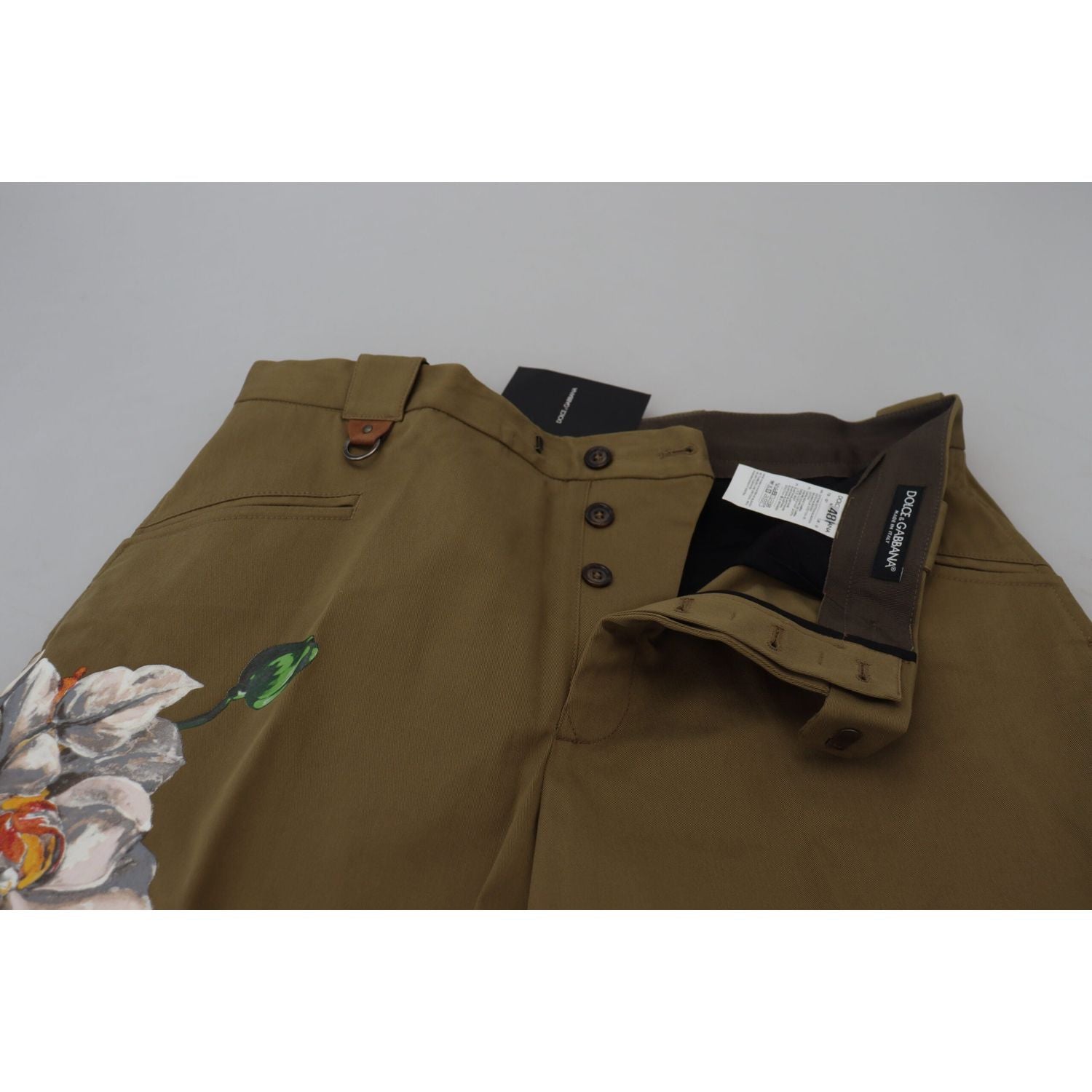 بنطلون شينو زهري رائع باللون البيج من دولتشي آند غابانا