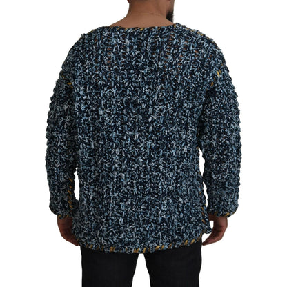 Dolce & Gabbana Blue Button Cardigan Fatto A Mano Sweater