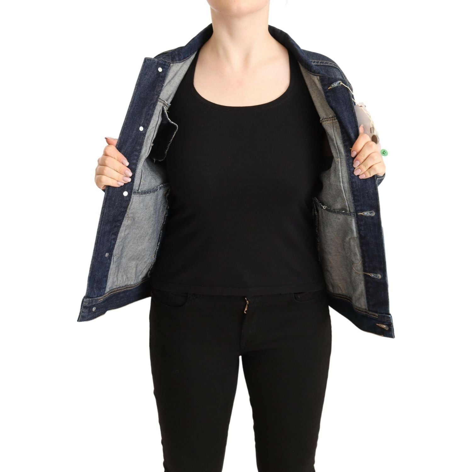 جاكيت جينز شيك باللون الأزرق الداكن من ماستر كوت