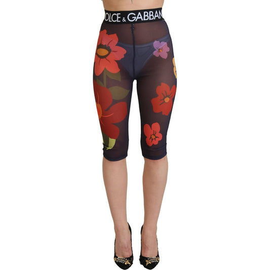 Dolce & Gabbana Elegant Floral Print High Waist Leggings Dolce & Gabbana Sienna
