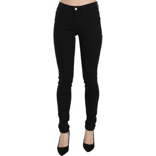 Costume National Chic Mid Waist Skinny Black Denim Costume National Black