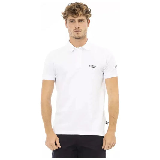 Baldinini Trend Black Cotton Men Polo Shirt Baldinini Trend Dark Slate Gray