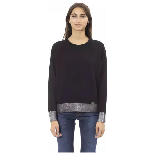 Baldinini Trend Black Wool Women Sweater Baldinini Trend Dark Slate Gray