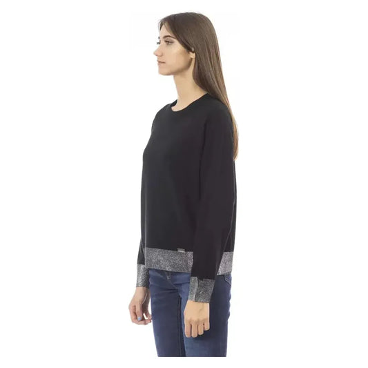 Baldinini Trend Black Wool Women Sweater Baldinini Trend Dark Slate Gray