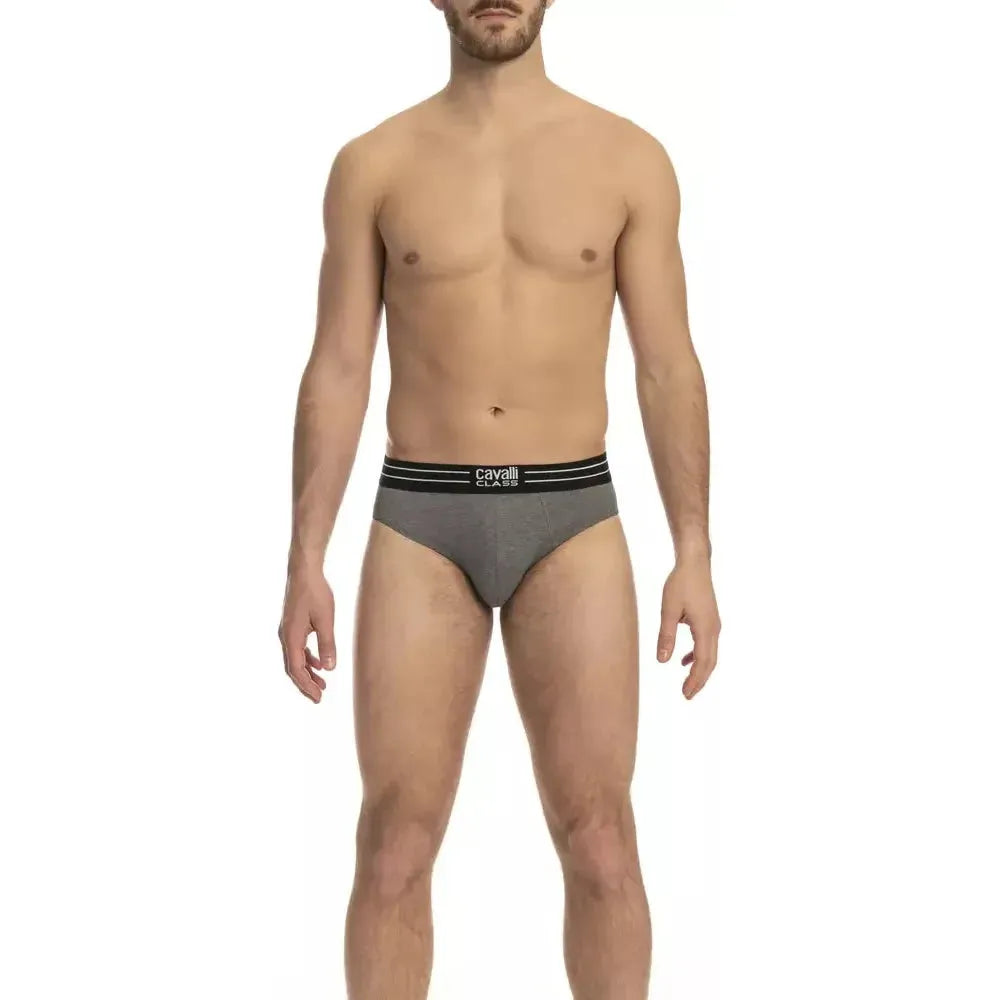 Cavalli Class Gray Cotton Men's Underwear Pack