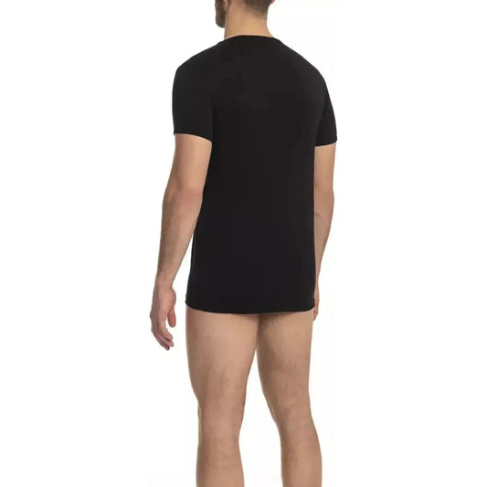 Cavalli Class Black Cotton Men T-Shirt Cavalli Class Black